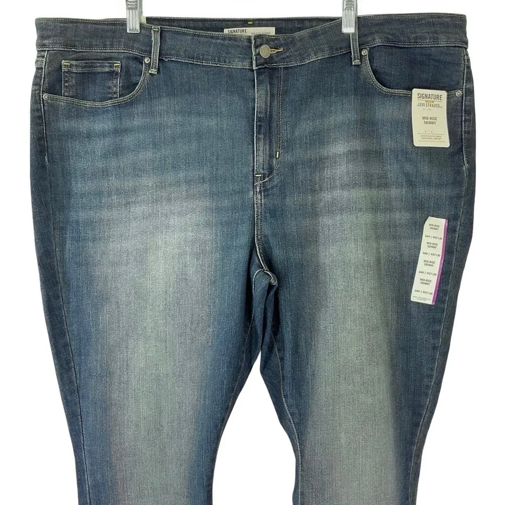 Levi Strauss Signature Gold Mid‎ Rise Skinny Jeans Women's 24M W37 L30 Blue